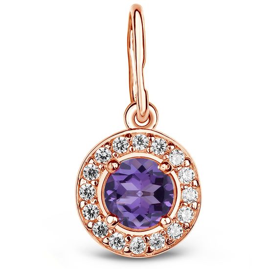 Gold pendant with natural amethyst PDz68AM, 1.23