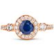 Gold ring with natural sapphire ПДКз68С, 15, 2.02