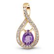 Gold pendant with natural amethyst PDz93AM, 2.3