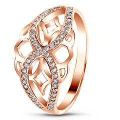 Red gold ring with cubic zirconia FKz213, 2.55
