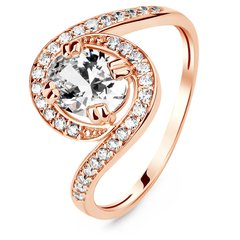 Gold ring with cubic zirkonia ПДКз99, 2.92