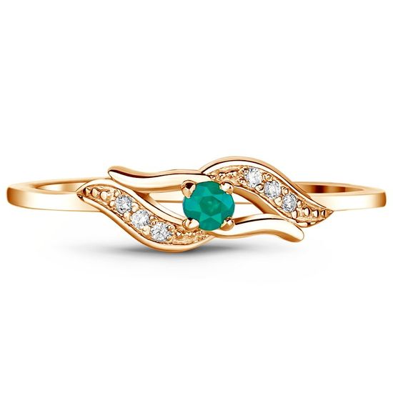 Gold ring with natural emerald Кз2113И, 1.5