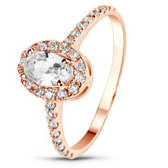 Red gold ring with cubic zirconia FKz097, 1.97