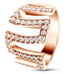 Red gold ring with cubic zirconia FKz162, 6.04