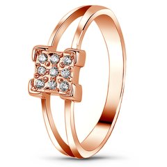 Red gold ring with cubic zirconia FKz206, 2.07