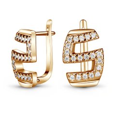 Earrings made of gold with cubic zirkonia ФСз162