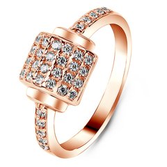 Gold ring with Cubic Zirkonia ФКз195, 3