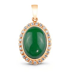 Gold pendant with natural jade PDz117N, 6.77
