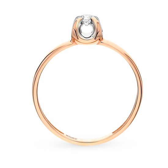 Золотое кольцо с бриллиантом БК9604, 2.25