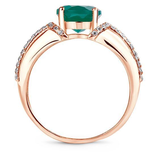 Gold ring with natural agate Кз1186АГ, 3.93