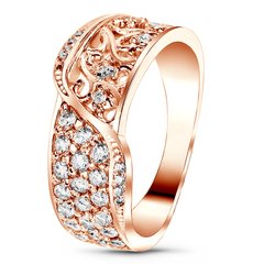 Red gold ring with cubic zirconia FKz199, 3.96