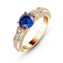 Ring of gold with sapphire nano БКз102НС, 15, 4.86