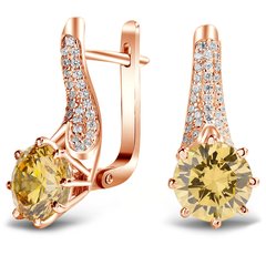 Gold earrings with natural citrine S53CT, 5.25