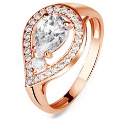 Gold ring with cubic zirkonia ПДКз93, 3.42