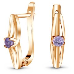 Gold earrings with alexandrite Сз2140АЛ