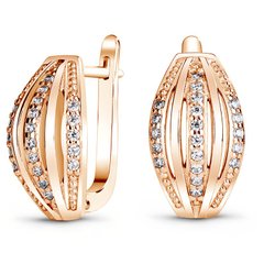 Gold earrings with cubic zirkonia ФСз160