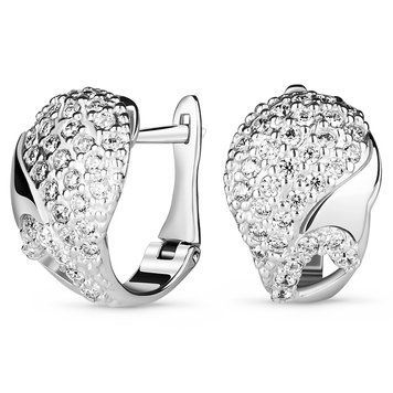 Серьги из белого золота с фианитами ФБСз074, 3.57