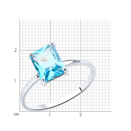 Кольцо из белого золота с топазом ПДКБз500Т, 2.15