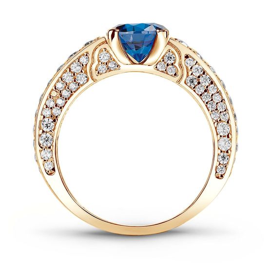 Ring of gold with sapphire nano БКз102НС, 15, 4.86