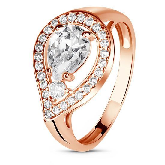 Золотое кольцо с фианитами ПДКз93, 3.42