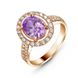Gold ring with natural amethyst ПДКз13АМ, 15, 4.81