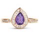 Gold ring with natural amethyst ПДКз115АМ, 2.75