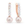 Gold earrings with pearls and cubic zirkonia ЖС2014