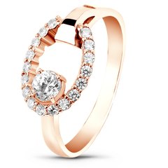 Red gold ring with cubic zirconia FKz073, 2.97
