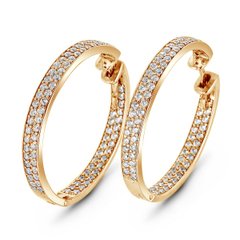 Gold earrings-Congo with cubic zirkonia ФСз034Н