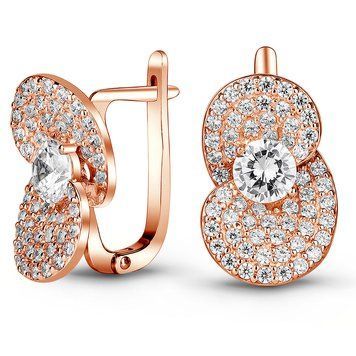 Золотые серьги с фианитами ФСз087, 8.98