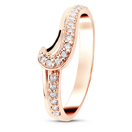 Red gold ring with cubic zirconia FKz148, 2.47