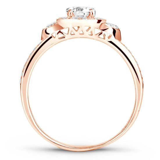 Gold ring with cubic zirkonia ПДКз77, 2.57