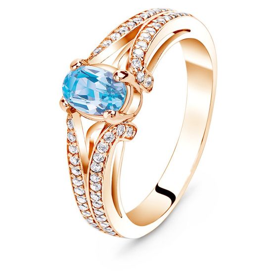 Gold ring with natural topaz ПДКз50Т, 2.94