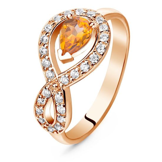 Gold ring with natural citrine ФКз159Ц, 2.45